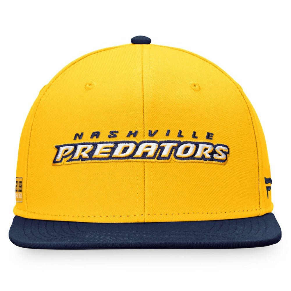 Nashville Predators Fanatics Iconic Color Blocked Snapback Hat Gold/Navy