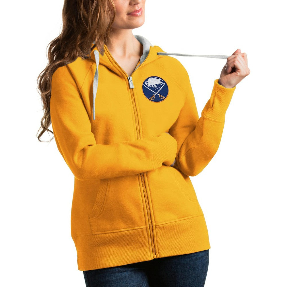 Buffalo Sabres Antigua Women's Victory Full-Zip Hoodie Gold