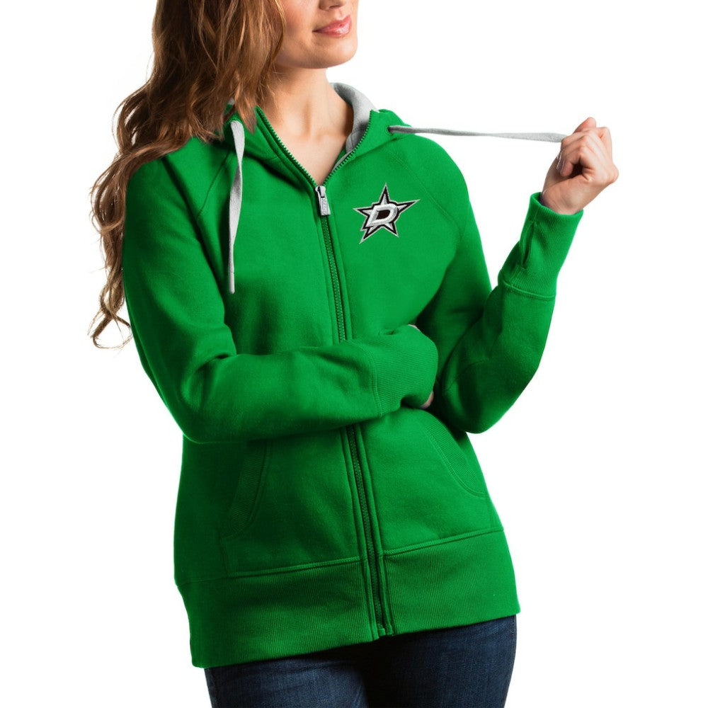 Dallas Stars Antigua Women's Victory Full-Zip Hoodie Kelly Green