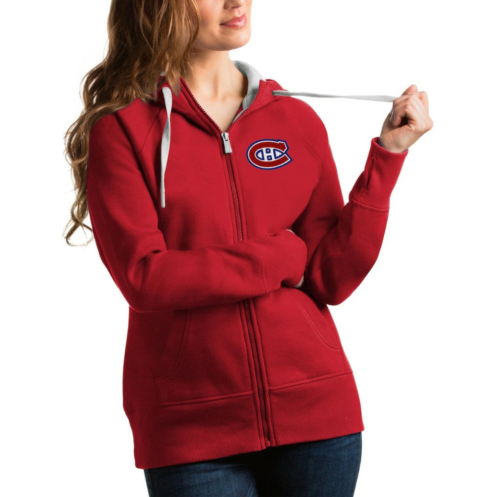 Montreal Canadiens Antigua Women's Team Victory Full-Zip Hoodie Red