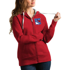 New York Rangers Antigua Women's Victory Full-Zip Hoodie Red