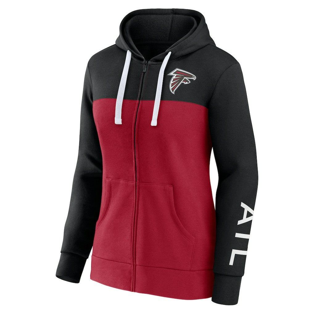 Atlanta Falcons Women's Take The Field Color Block Full-Zip Hoodie - Black/Red online