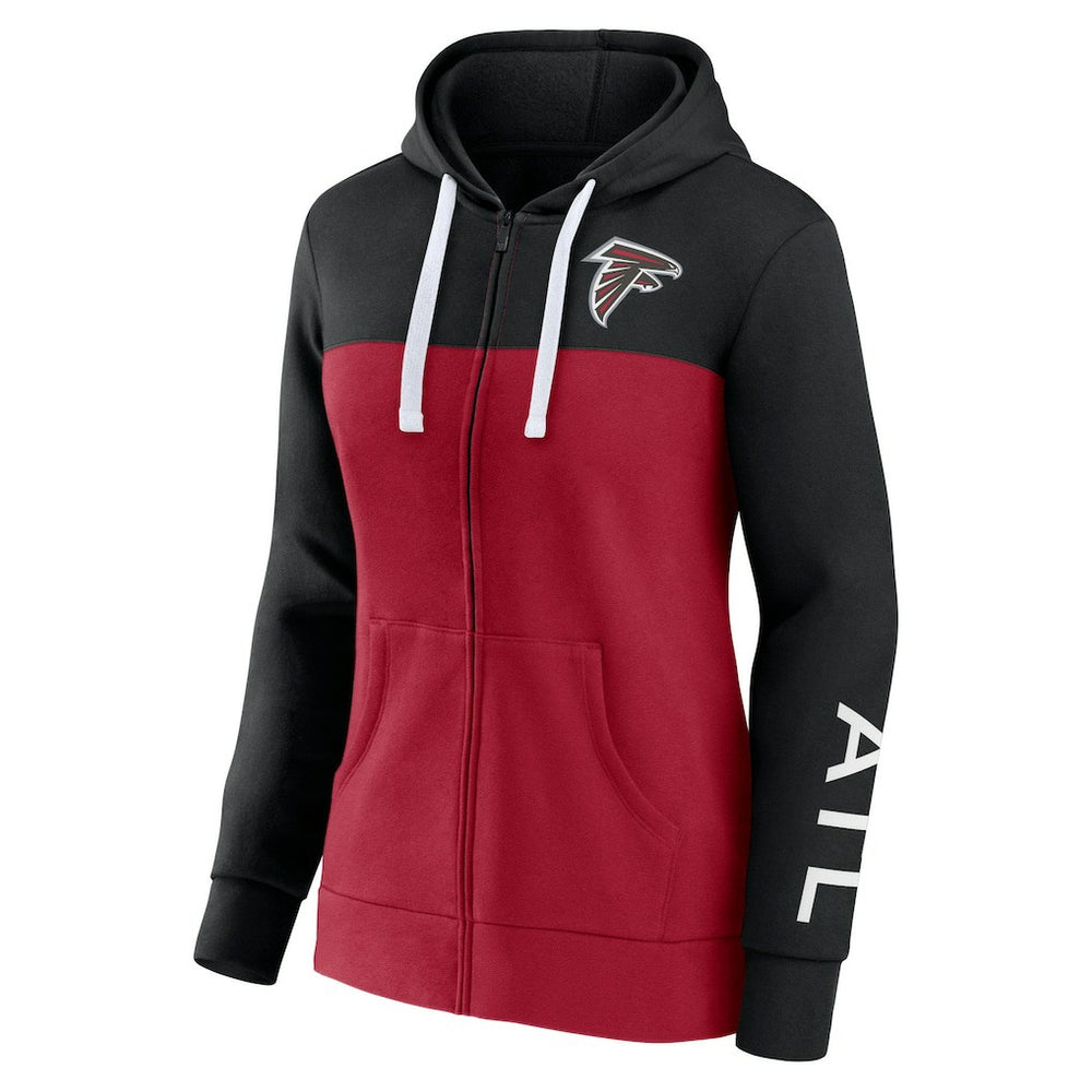 Atlanta Falcons Women's Take The Field Color Block Full-Zip Hoodie - Black/Red online
