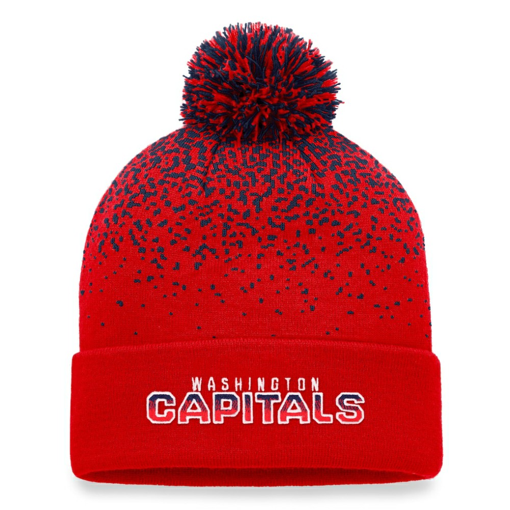 Washington Capitals Fanatics Iconic Gradient Cuffed Knit Hat with Pom Red