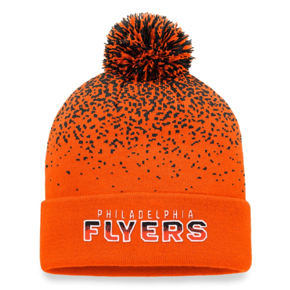 Philadelphia Flyers Fanatics Iconic Gradient Cuffed Knit Hat with Pom Orange