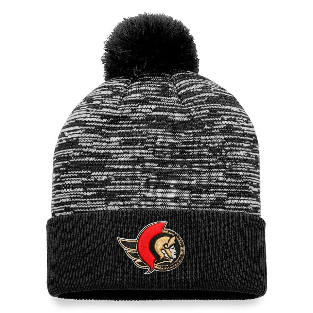 Ottawa Senators Fanatics Defender Cuffed Knit Hat with Pom Black