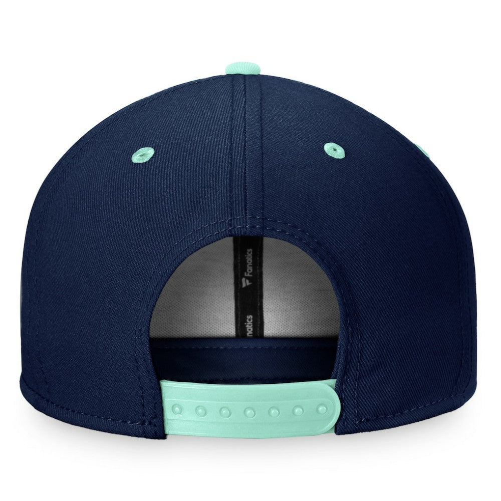Seattle Kraken Fanatics Heritage City Two-Tone Snapback Hat Deep Sea Blue/Light Blue