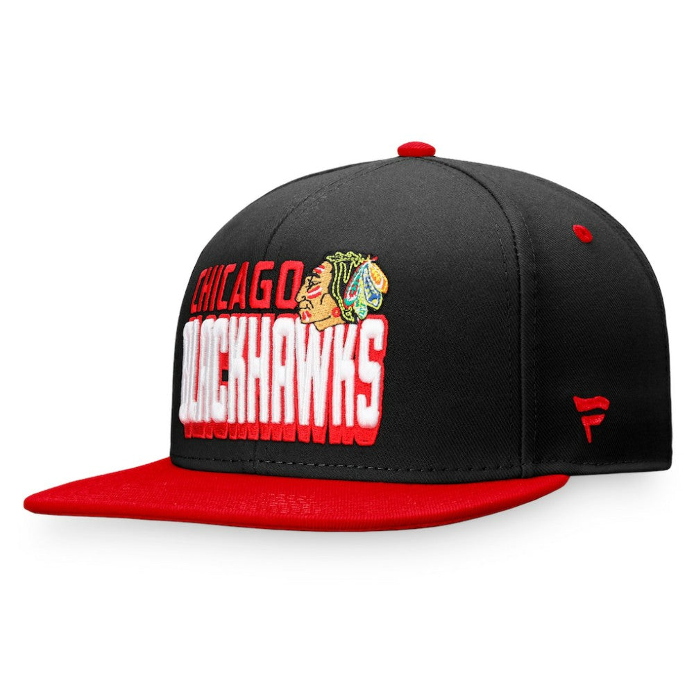 Chicago Blackhawks Fanatics Heritage Retro Two-Tone Snapback Hat Black/Red