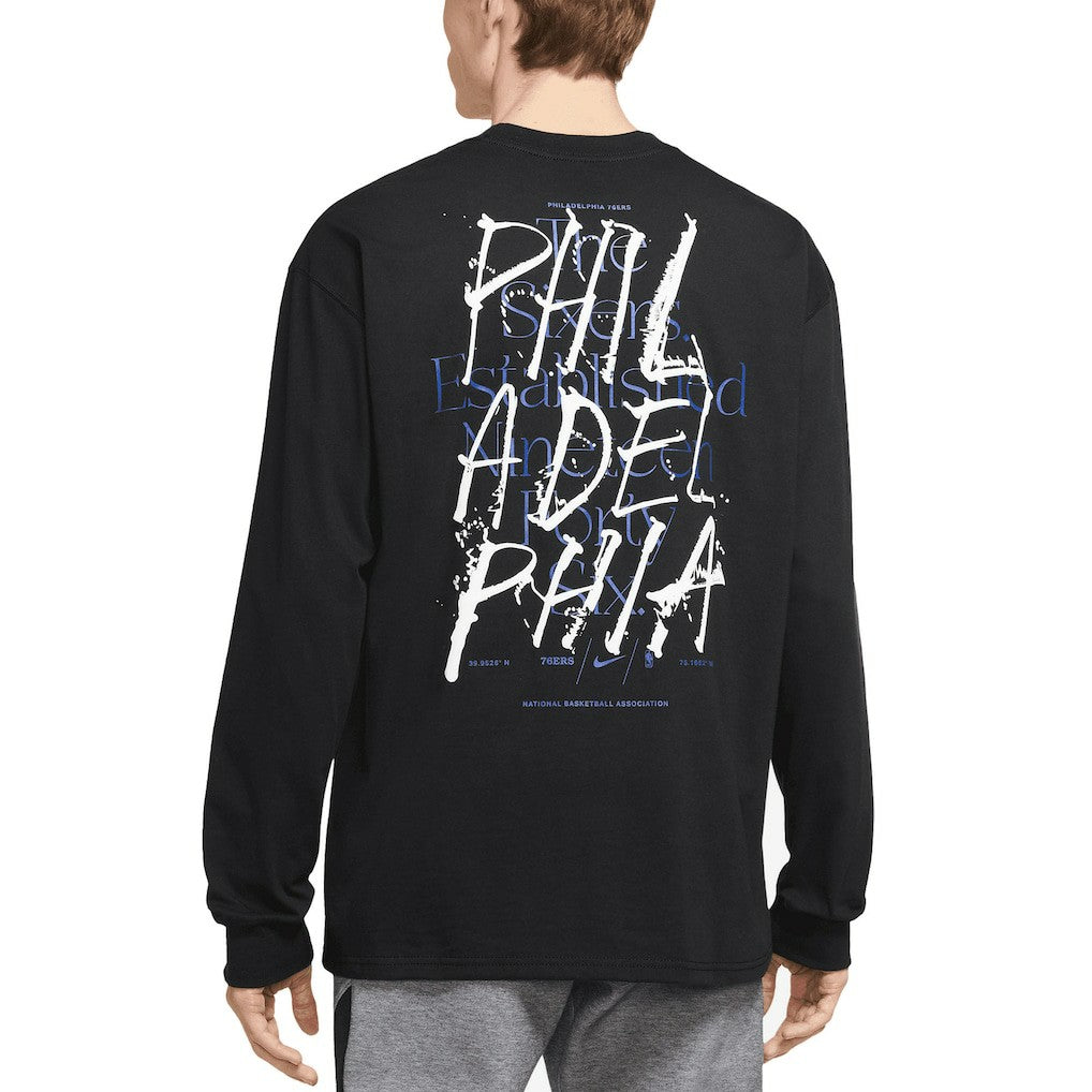 Philadelphia 76ers Courtside Established City Max90 Long Sleeve T-Shirt - Black | Nike online