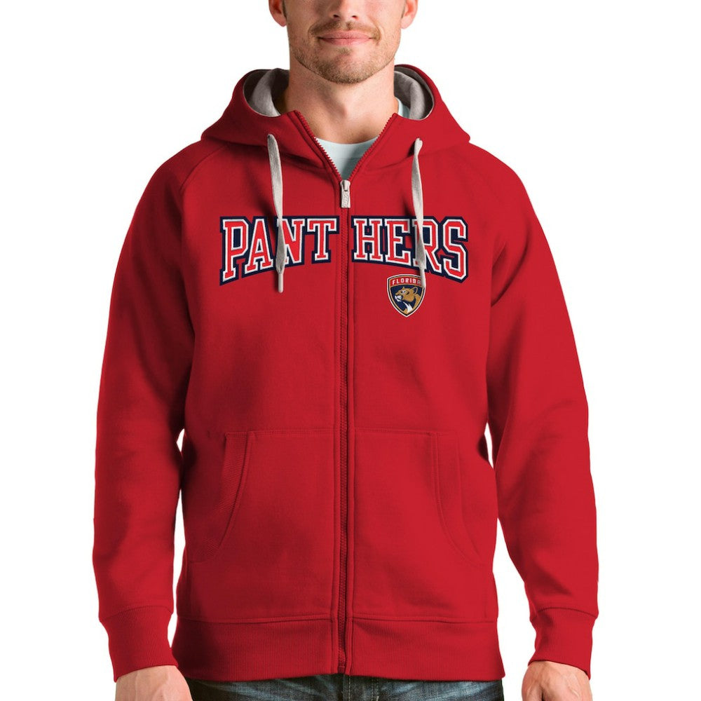 Florida Panthers Antigua Wordmark Victory Full-Zip Hoodie Red