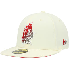 Tampa Bay Buccaneers New Era Chrome Color Dim 59FIFTY Fitted Hat - Cream cheap