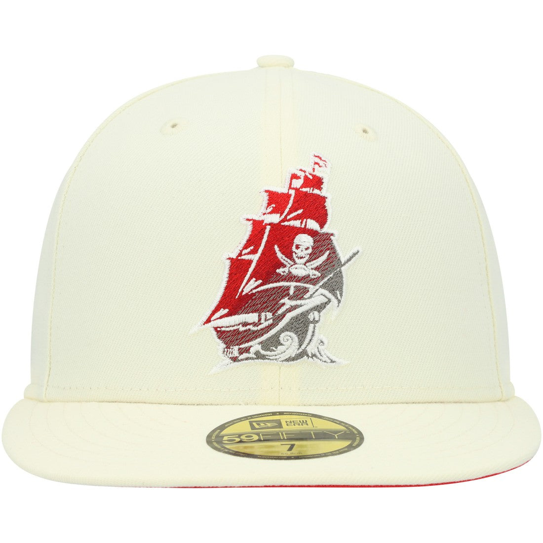 Tampa Bay Buccaneers New Era Chrome Color Dim 59FIFTY Fitted Hat - Cream cheap