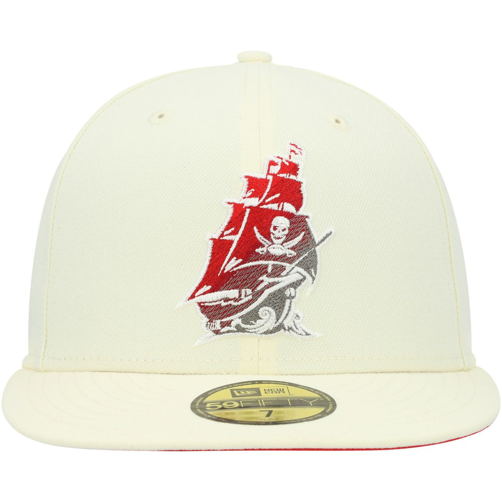 Tampa Bay Buccaneers New Era Chrome Color Dim 59FIFTY Fitted Hat - Cream cheap