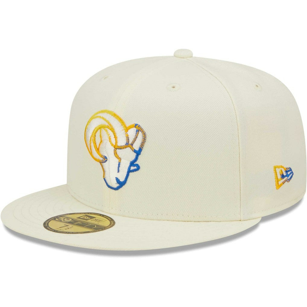 Los Angeles Rams New Era Chrome Color Dim 59FIFTY Fitted Hat - Cream outlet