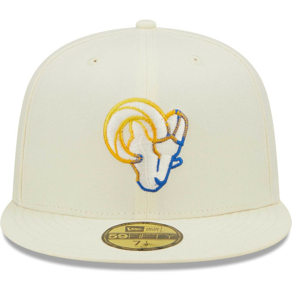 Los Angeles Rams New Era Chrome Color Dim 59FIFTY Fitted Hat - Cream outlet