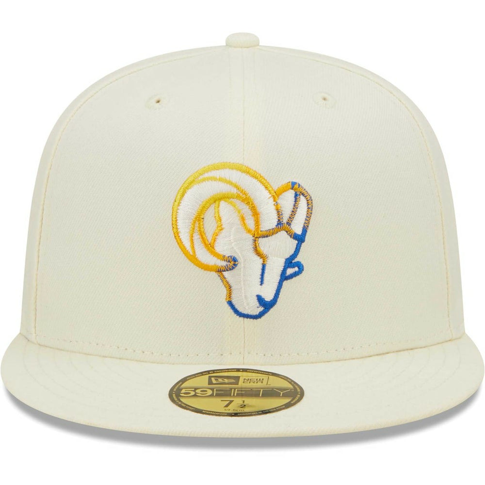 Los Angeles Rams New Era Chrome Color Dim 59FIFTY Fitted Hat - Cream outlet
