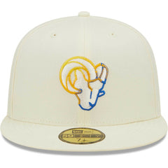 Los Angeles Rams New Era Chrome Color Dim 59FIFTY Fitted Hat - Cream outlet