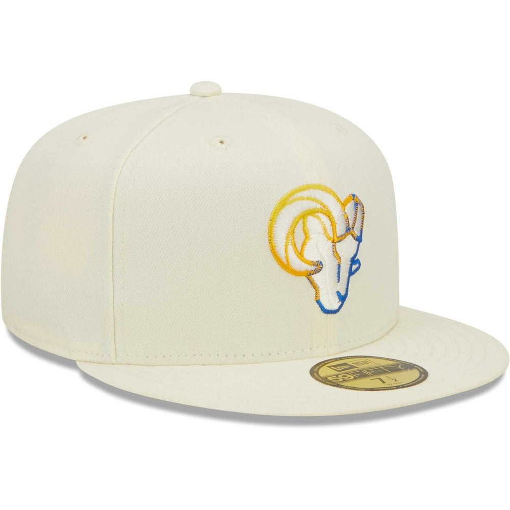 Los Angeles Rams New Era Chrome Color Dim 59FIFTY Fitted Hat - Cream outlet
