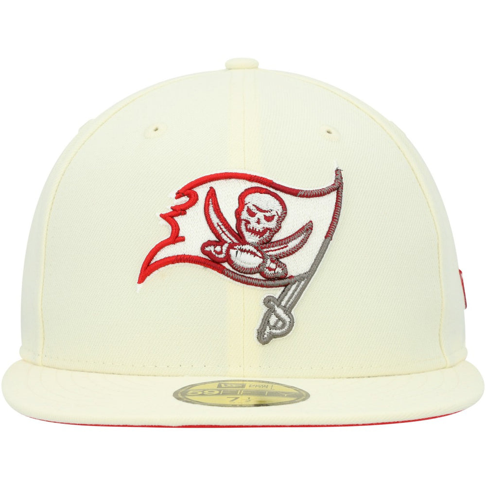 Tampa Bay Buccaneers New Era Chrome Color Dim 59FIFTY Fitted Hat - Cream sale