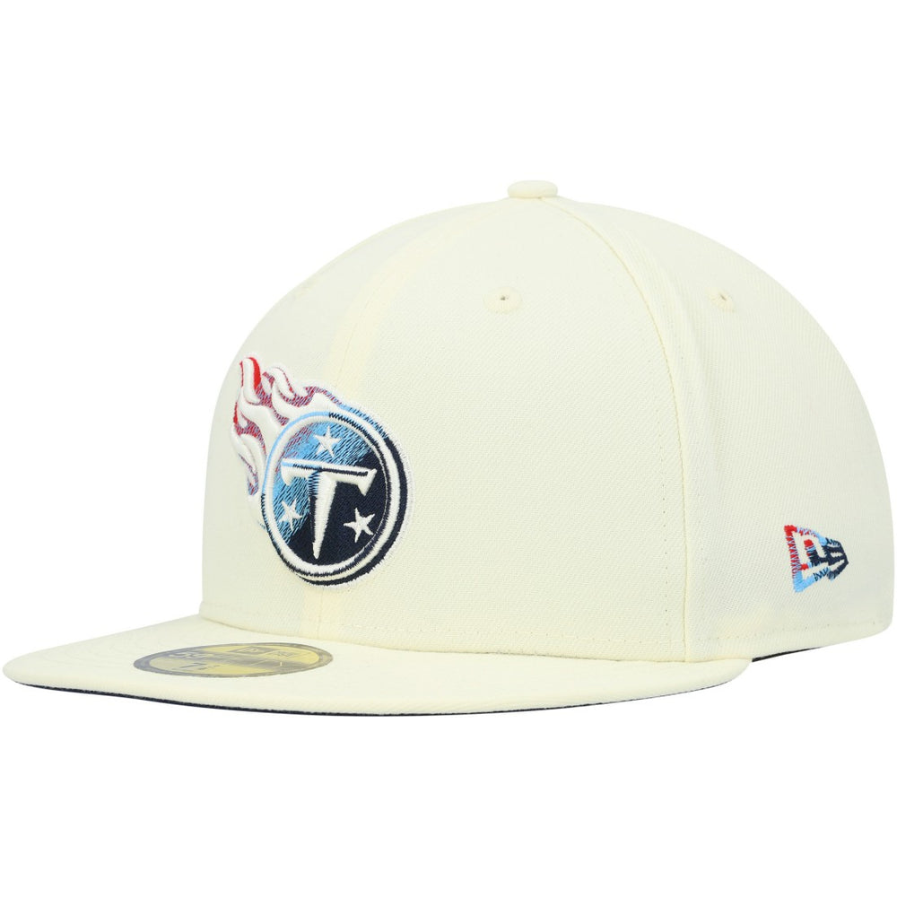 Tennessee Titans New Era Chrome Color Dim 59FIFTY Fitted Hat - Cream discount
