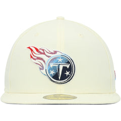 Tennessee Titans New Era Chrome Color Dim 59FIFTY Fitted Hat - Cream discount