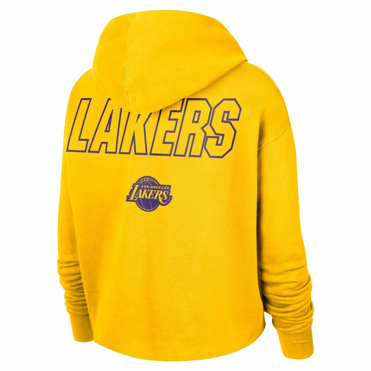 Los Angeles Lakers Women's Courtside Cropped Pullover Hoodie - Gold | Nike for sale