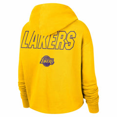 Los Angeles Lakers Women's Courtside Cropped Pullover Hoodie - Gold | Nike for sale