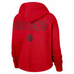 Toronto Raptors Women's Courtside Cropped Pullover Hoodie - Red | Nike shop