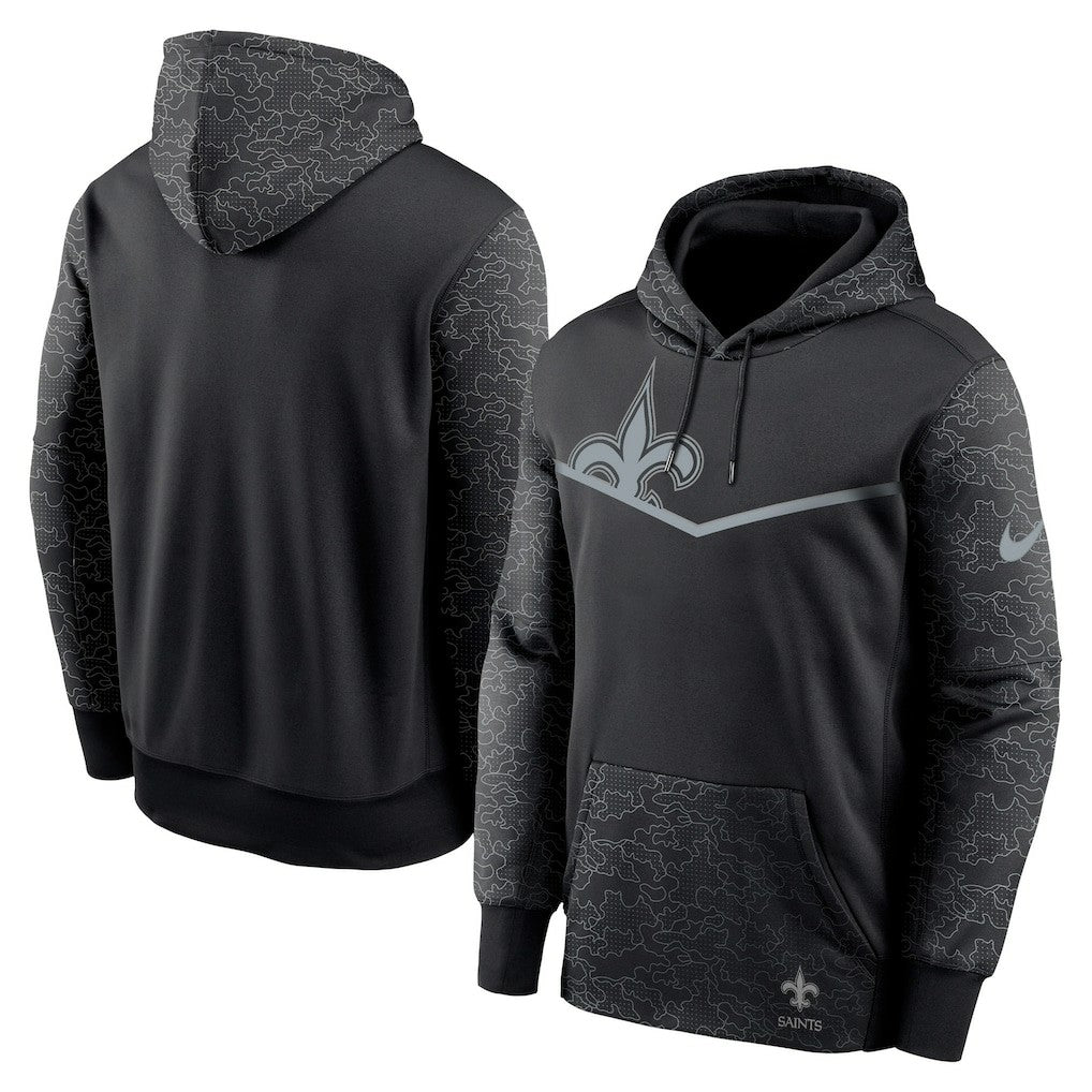 New Orleans Saints RFLCTV Chevron Pullover Hoodie - Black | Nike for sale