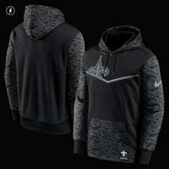 New Orleans Saints RFLCTV Chevron Pullover Hoodie - Black | Nike for sale