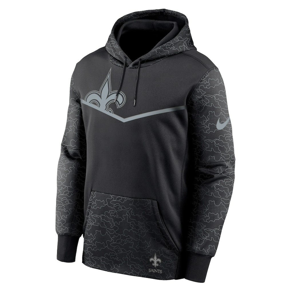 New Orleans Saints RFLCTV Chevron Pullover Hoodie - Black | Nike for sale