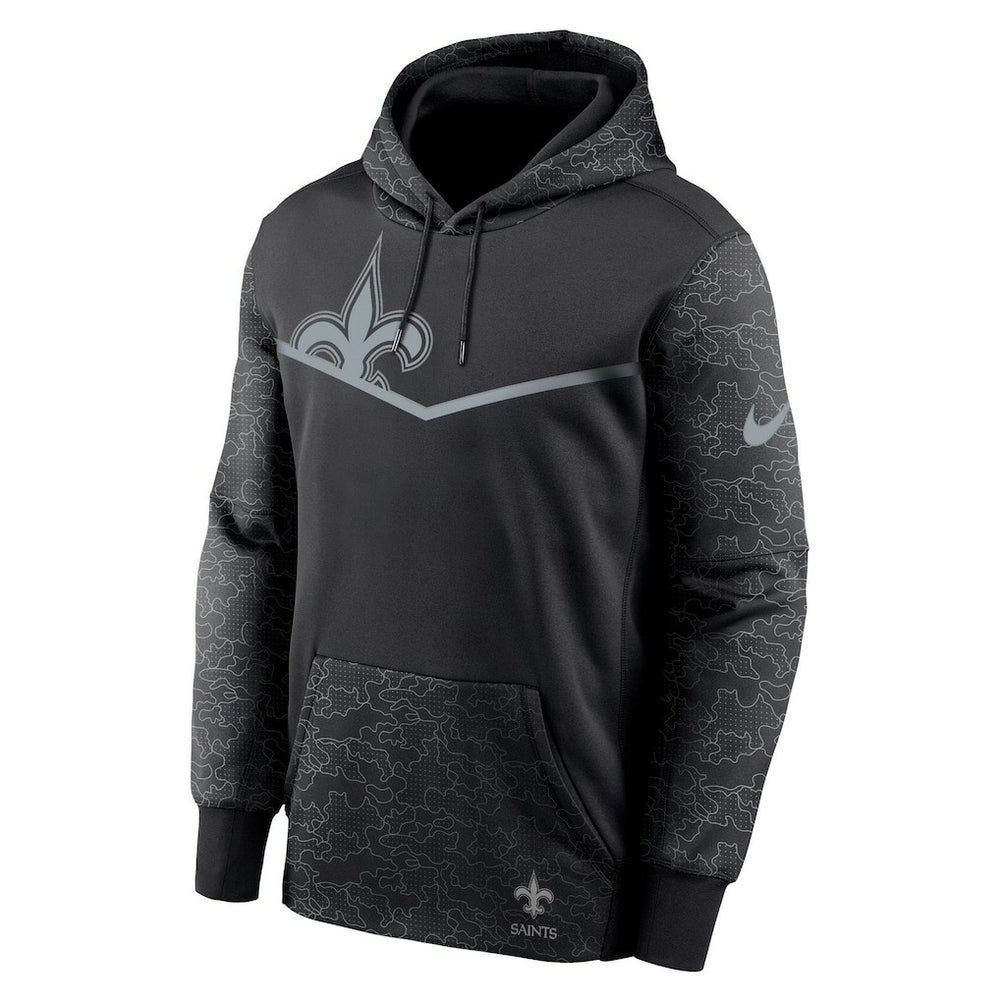 New Orleans Saints RFLCTV Chevron Pullover Hoodie - Black | Nike for sale
