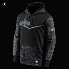 New Orleans Saints RFLCTV Chevron Pullover Hoodie - Black | Nike for sale