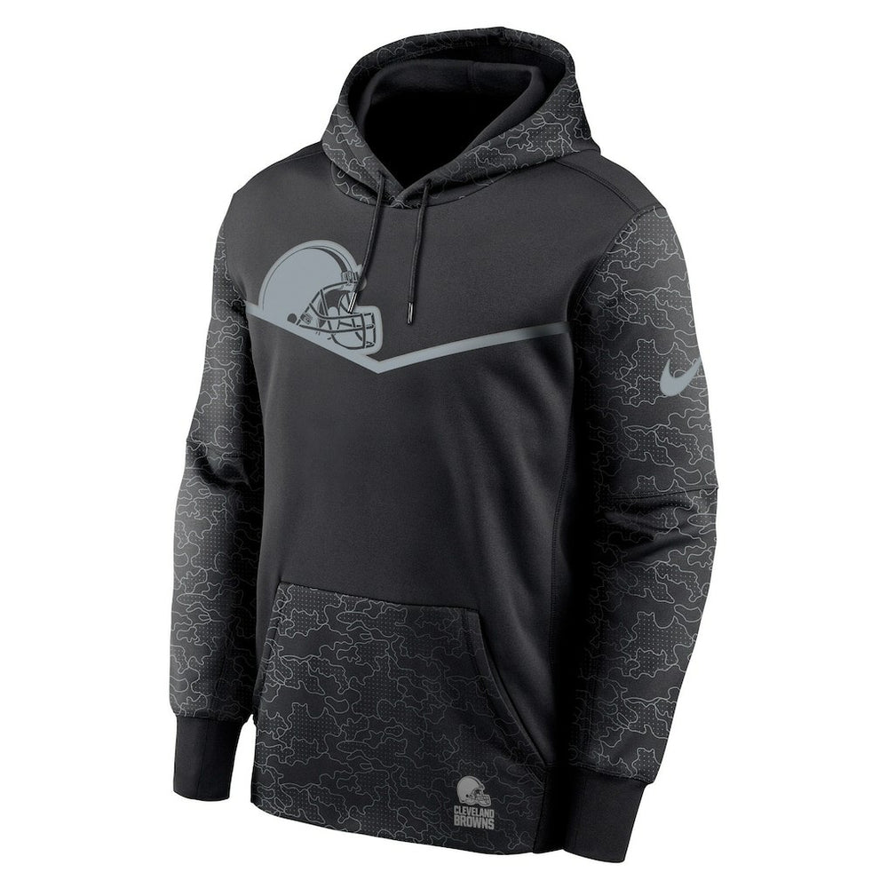 Cleveland Browns RFLCTV Chevron Pullover Hoodie - Black | Nike for sale