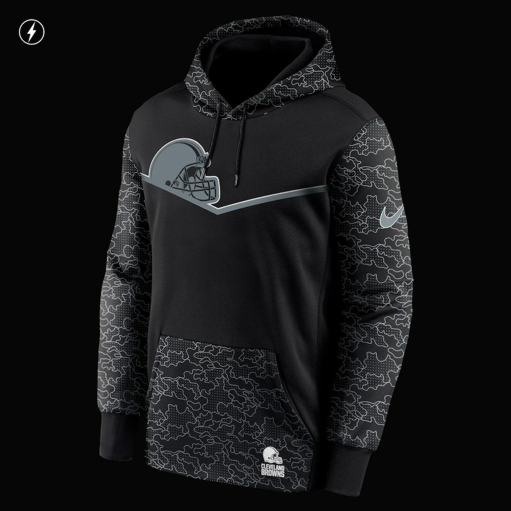 Cleveland Browns RFLCTV Chevron Pullover Hoodie - Black | Nike for sale