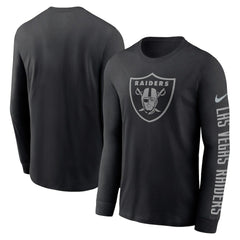 Las Vegas Raiders RFLCTV Name and Logo T-Shirt - Black | Nike outlet