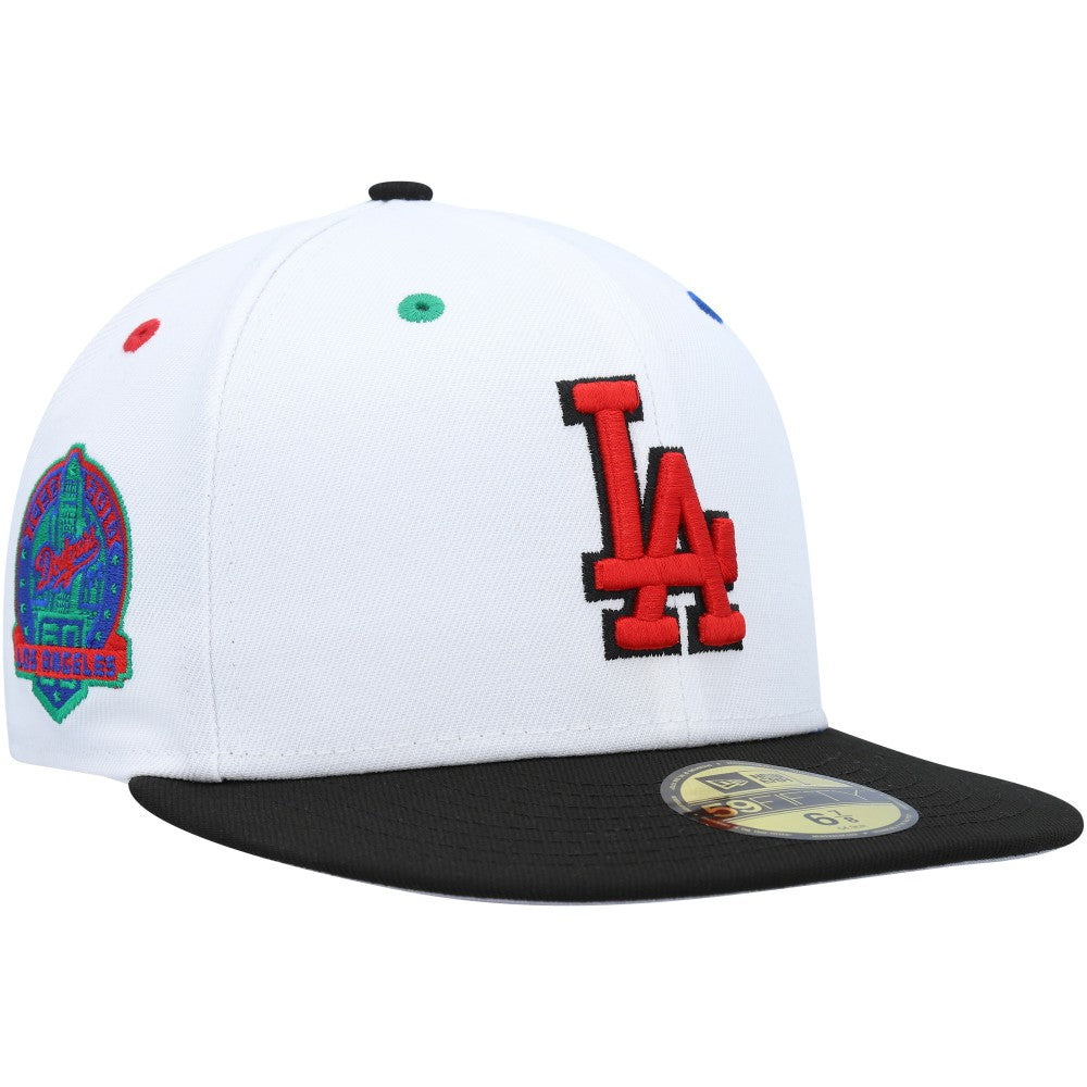 Los Angeles Dodgers 60th Anniversary Primary Eye 59FIFTY Fitted Hat - White/Black | New Era