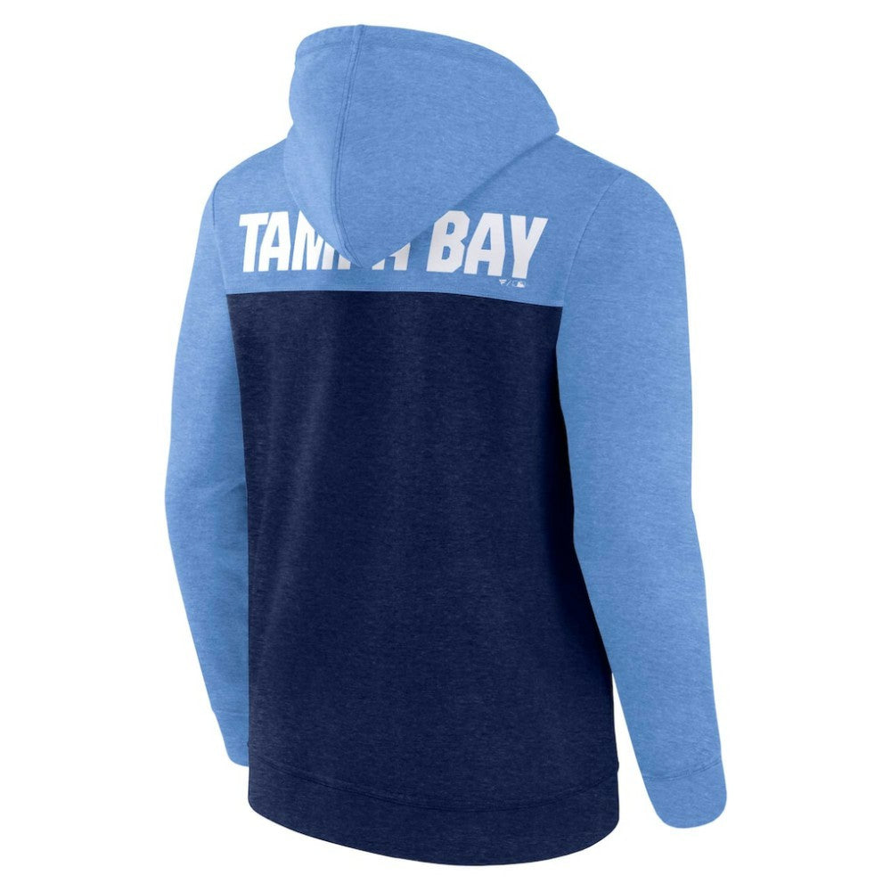 Tampa Bay Rays Blown Away Full-Zip Hoodie - Heathered Navy/Heathered Light Blue