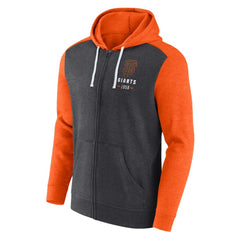San Francisco Giants Blown Away Full-Zip Hoodie - Heathered Charcoal/Heathered Orange