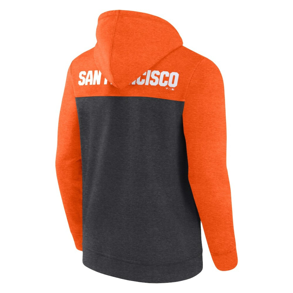 San Francisco Giants Blown Away Full-Zip Hoodie - Heathered Charcoal/Heathered Orange