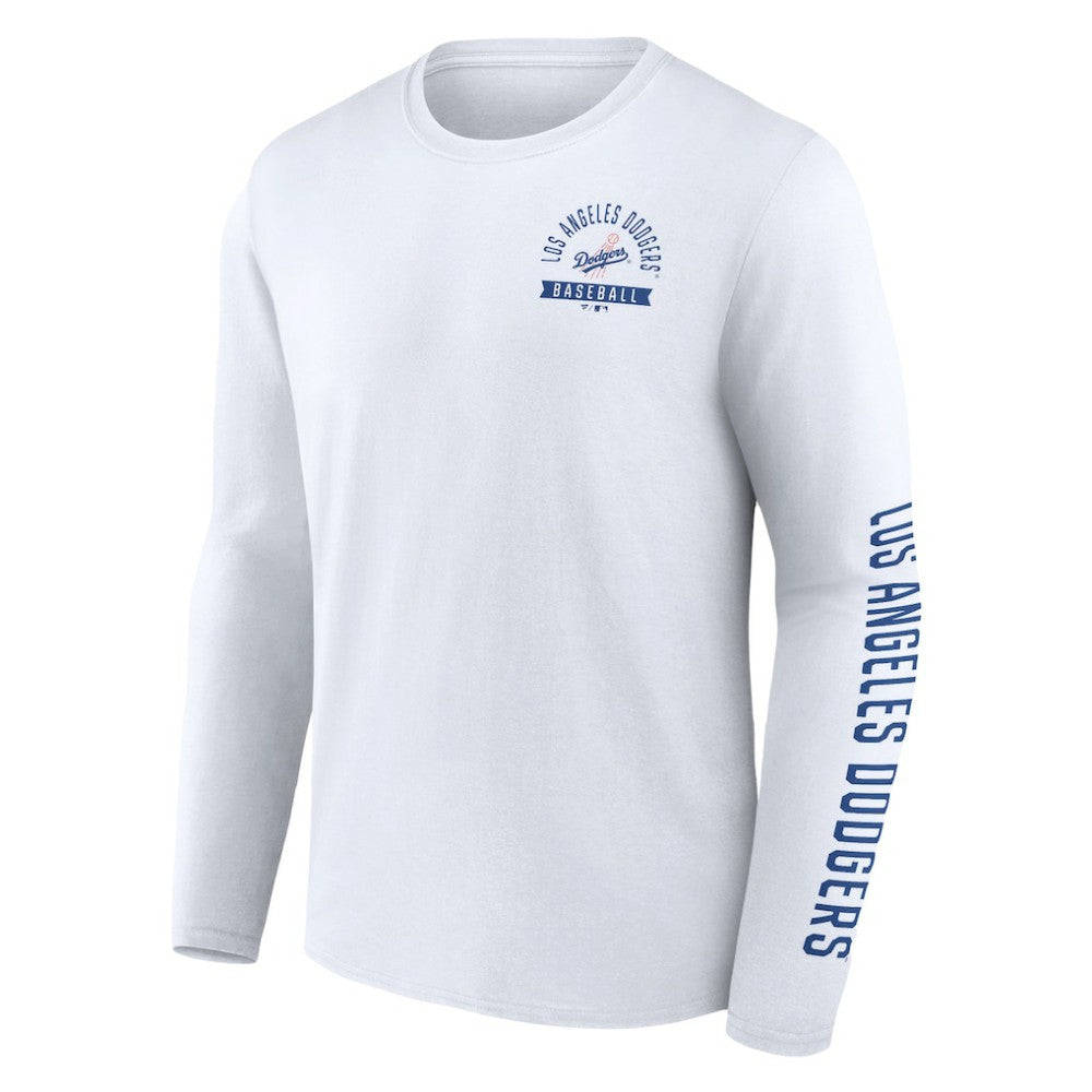 Los Angeles Dodgers Pressbox Long Sleeve T-Shirt - White