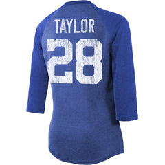 Jonathan Taylor Indianapolis Colts Majestic Threads Women's Player Name & Number Raglan Tri-Blend 3/4-Sleeve T-Shirt - Royal for sale
