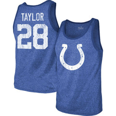 Jonathan Taylor Indianapolis Colts Majestic Threads Player Name & Number Tri-Blend Tank Top - Heathered Royal for sale