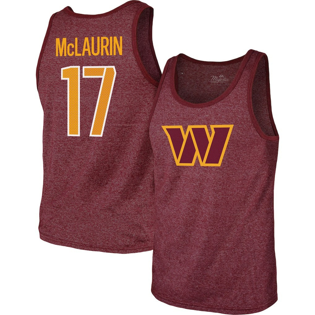 Terry McLaurin Washington Commanders Majestic Threads Player Name & Number Tank Top - Heathered Burgundy outlet