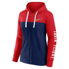 St. Louis Cardinals Women's Take The Field Colorblocked Hoodie Full-Zip Jacket - Red/Navy