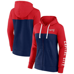 Washington Nationals Women's Take The Field Colorblocked Hoodie Full-Zip Jacket - Red/Navy