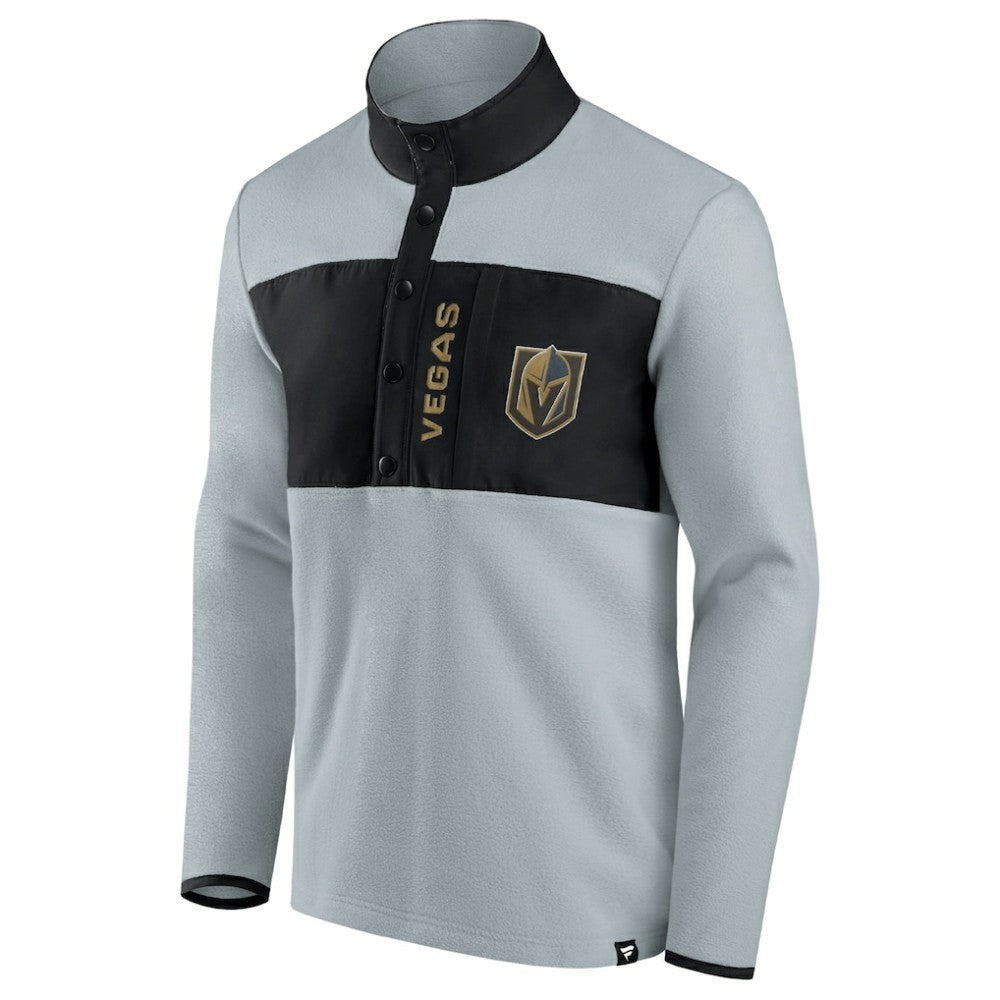 Vegas Golden Knights Fanatics Hockey Polar Fleece Quarter-Snap Jacket Gray/Black