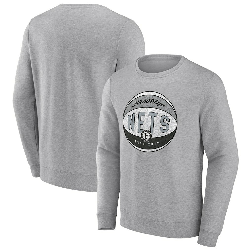 Brooklyn Nets True Classics Vint Pullover Sweatshirt - Heathered Gray | Fanatics online