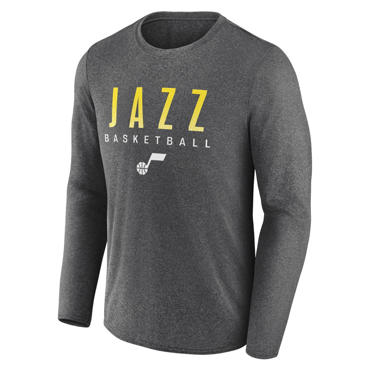 Utah Jazz Where Legends Play Iconic Practice Long Sleeve T-Shirt - Heather Charcoal | Fanatics shop