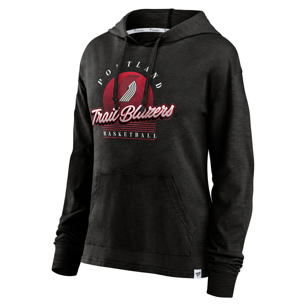 Portland Trail Blazers Women's Full Steam Slub Hoodie T-Shirt - Black | Fanatics cheap
